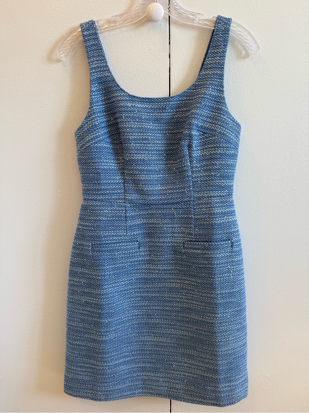 NWT J.Crew dress, blue with silver detail, Size 0